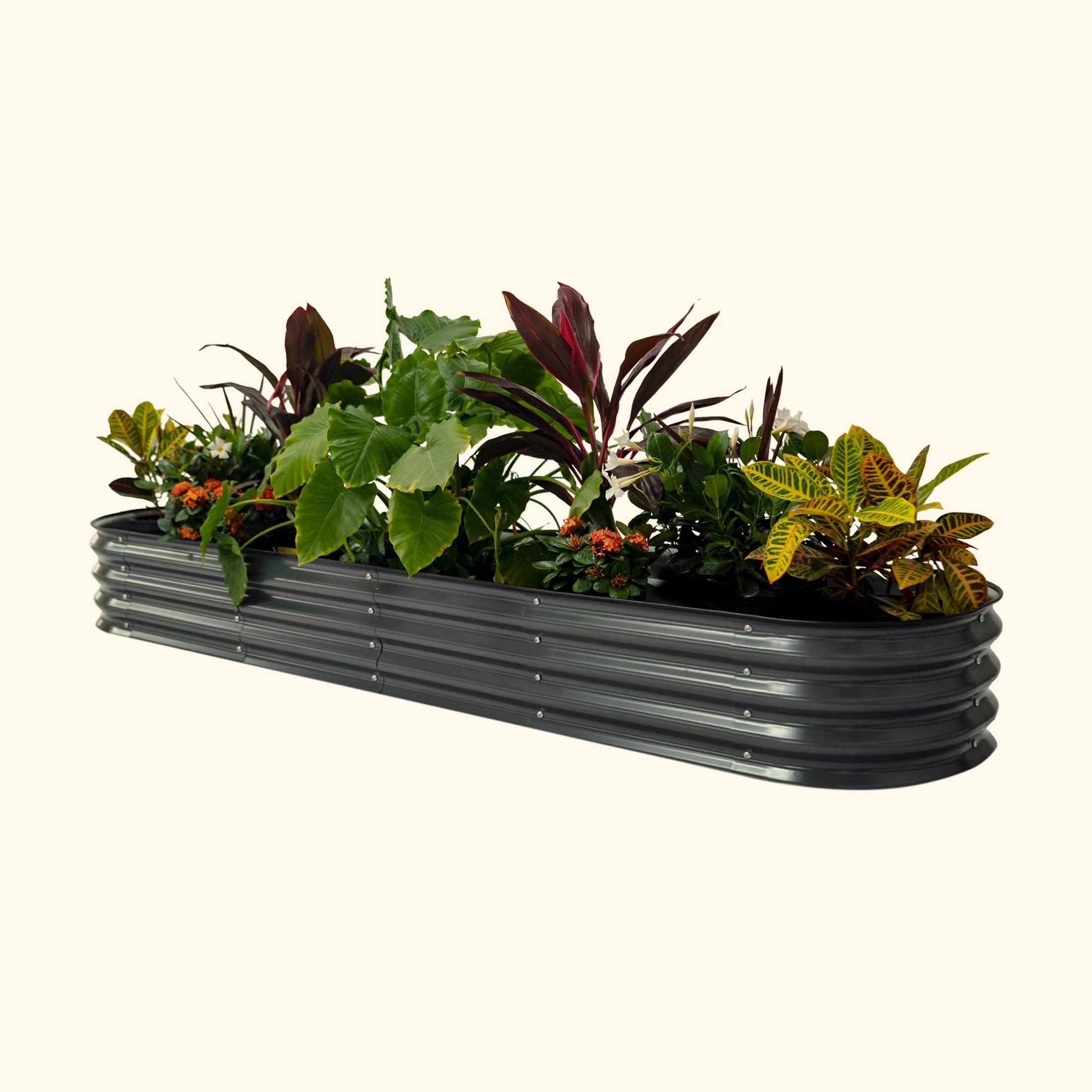 Vego Graden | 11" Tall 9 In 1 Modular Metal Raised Garden Bed Kit | Modern Gray