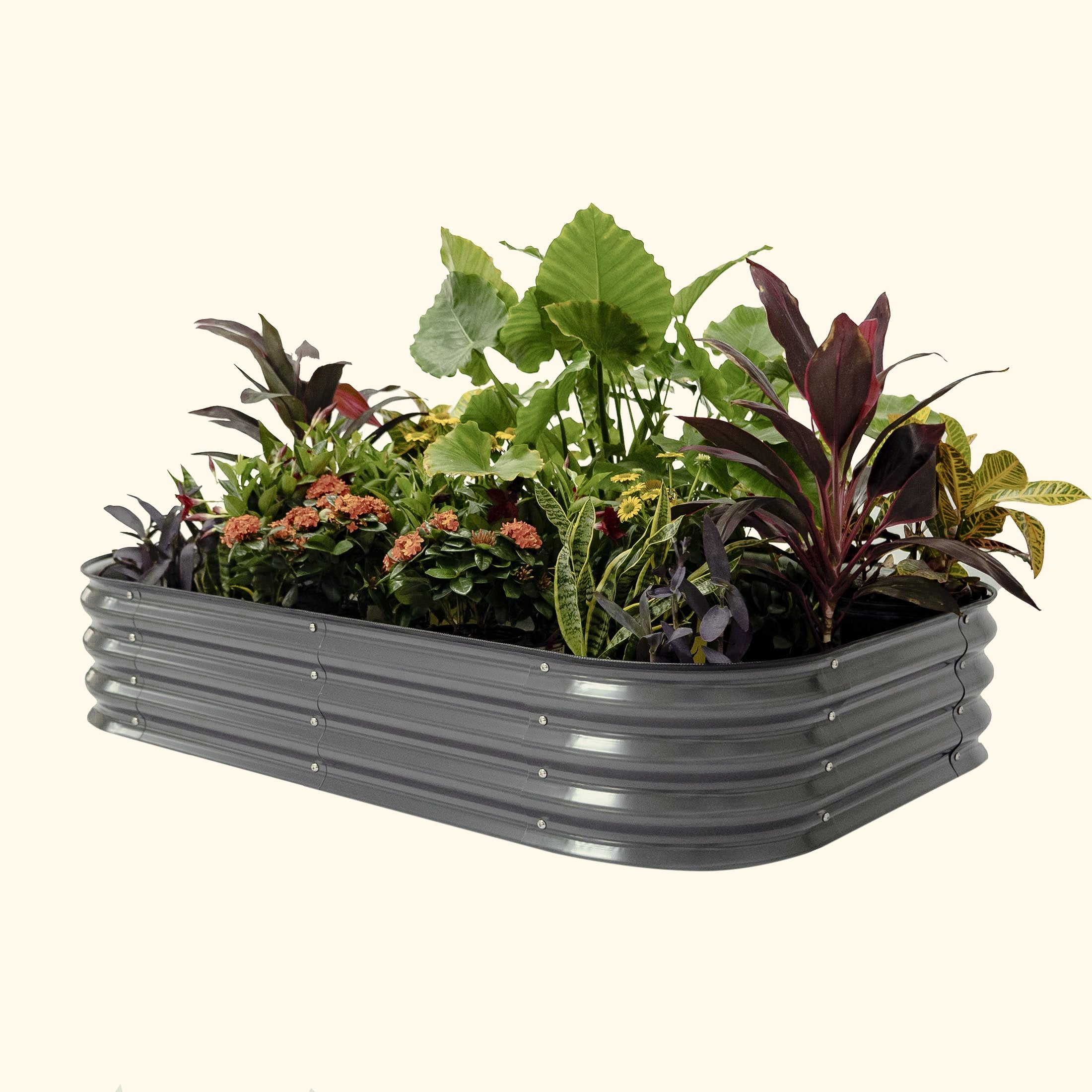 Vego Graden | 11" Tall 6 In 1 Modular Metal Raised Garden Bed Kit Modern Gray