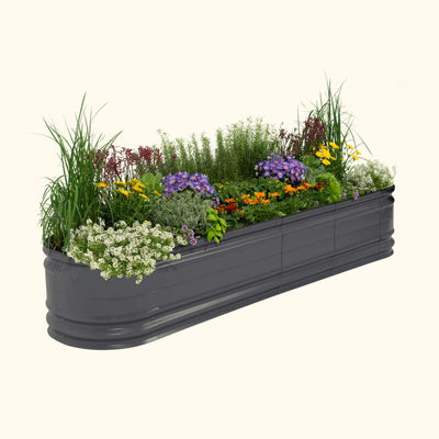 Vego Graden | 17" Tall 9 In 1 Novel Modular Metal Raised Garden Bed Kit Modern Gray