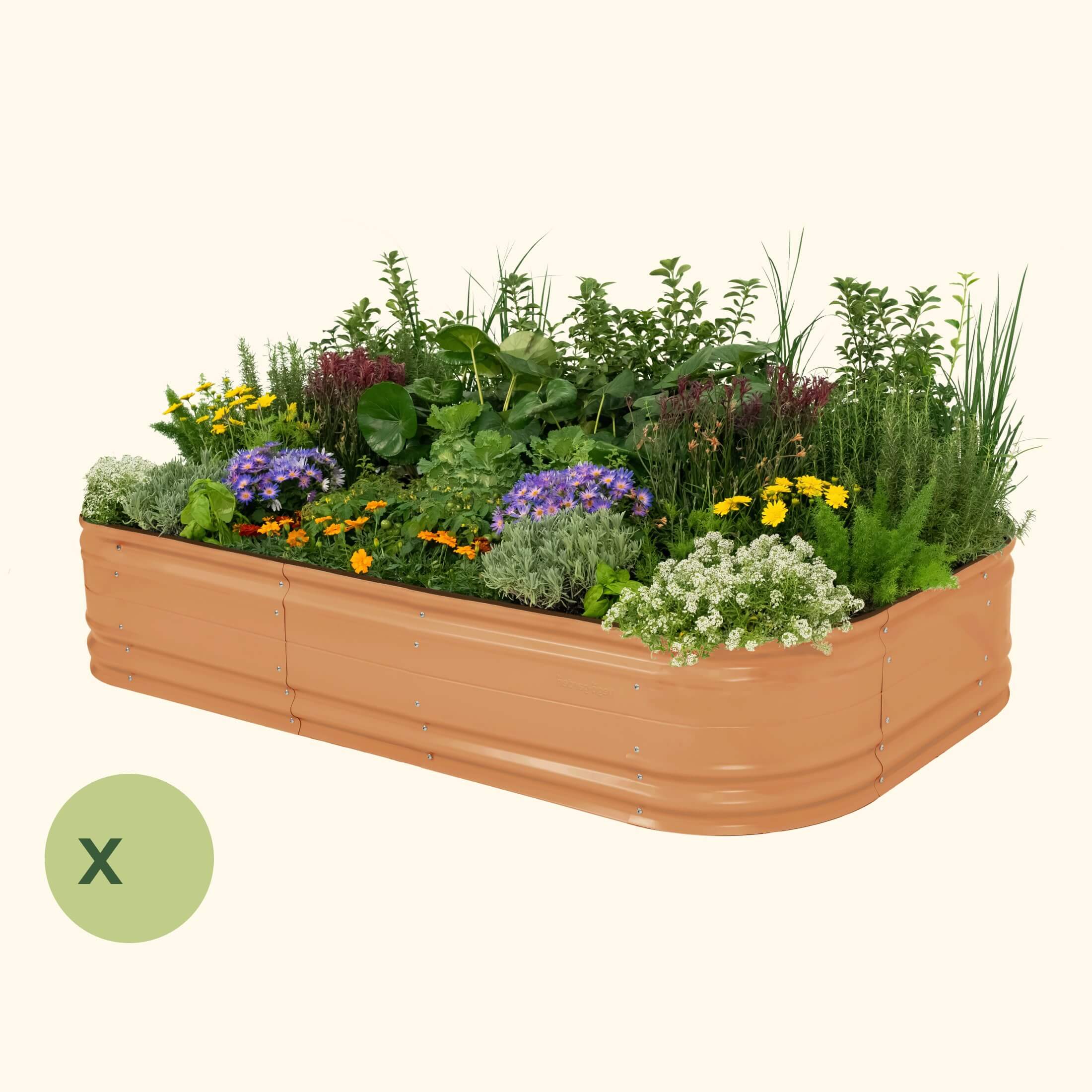 3 Pack 17" Tall 10 In 1 Jumbo Novel Modular Metal Raised Garden Bed Kit | Terra Cotta