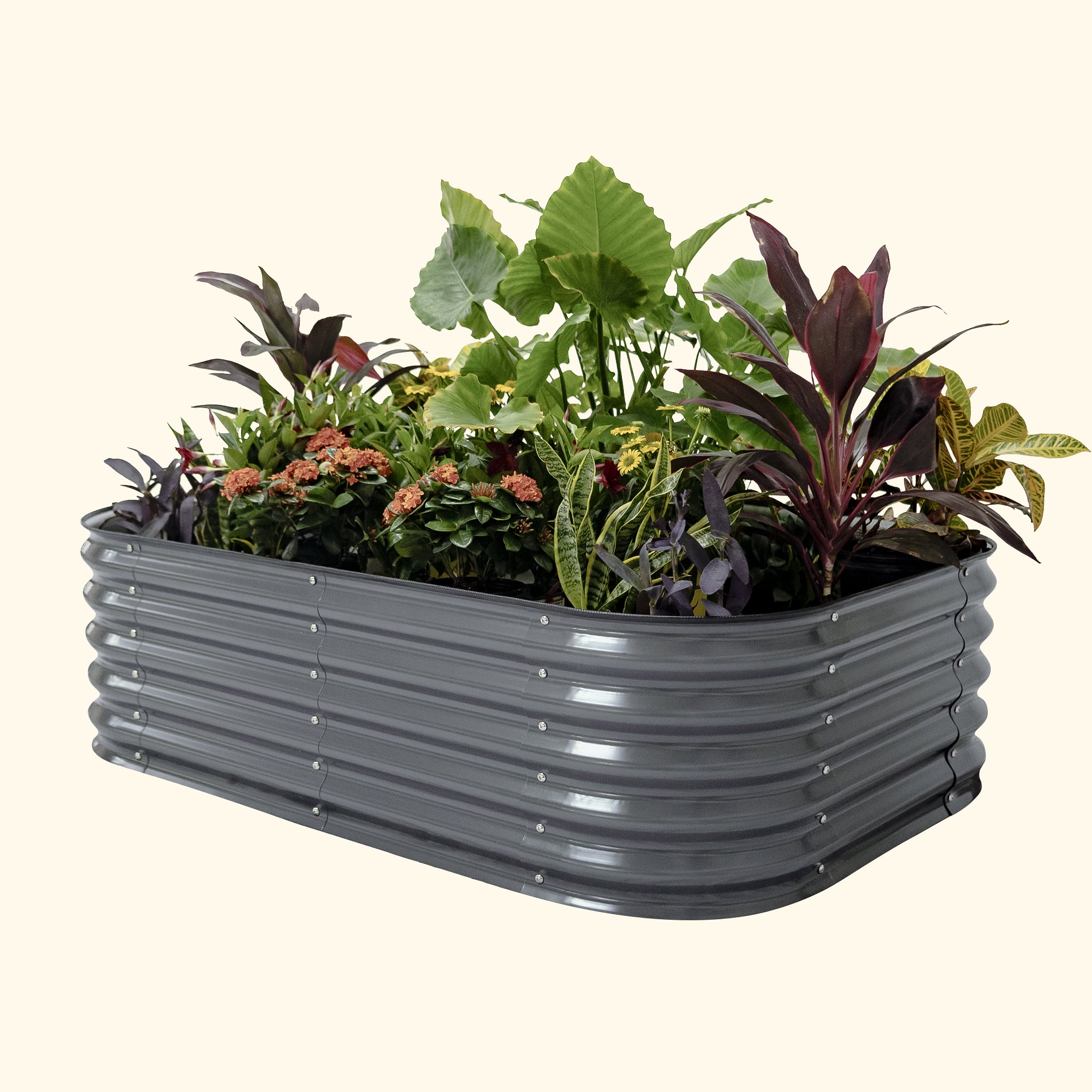 Vego Garden 17" Tall 6 In 1 Modular Metal Raised Garden Bed Kit Modern Gray