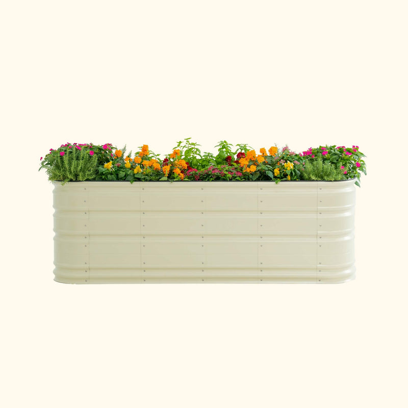 32" Tall 9 In 1 Large Novel Modular Metal Raised Garden Bed Kit | Vego Garden | Pearl White