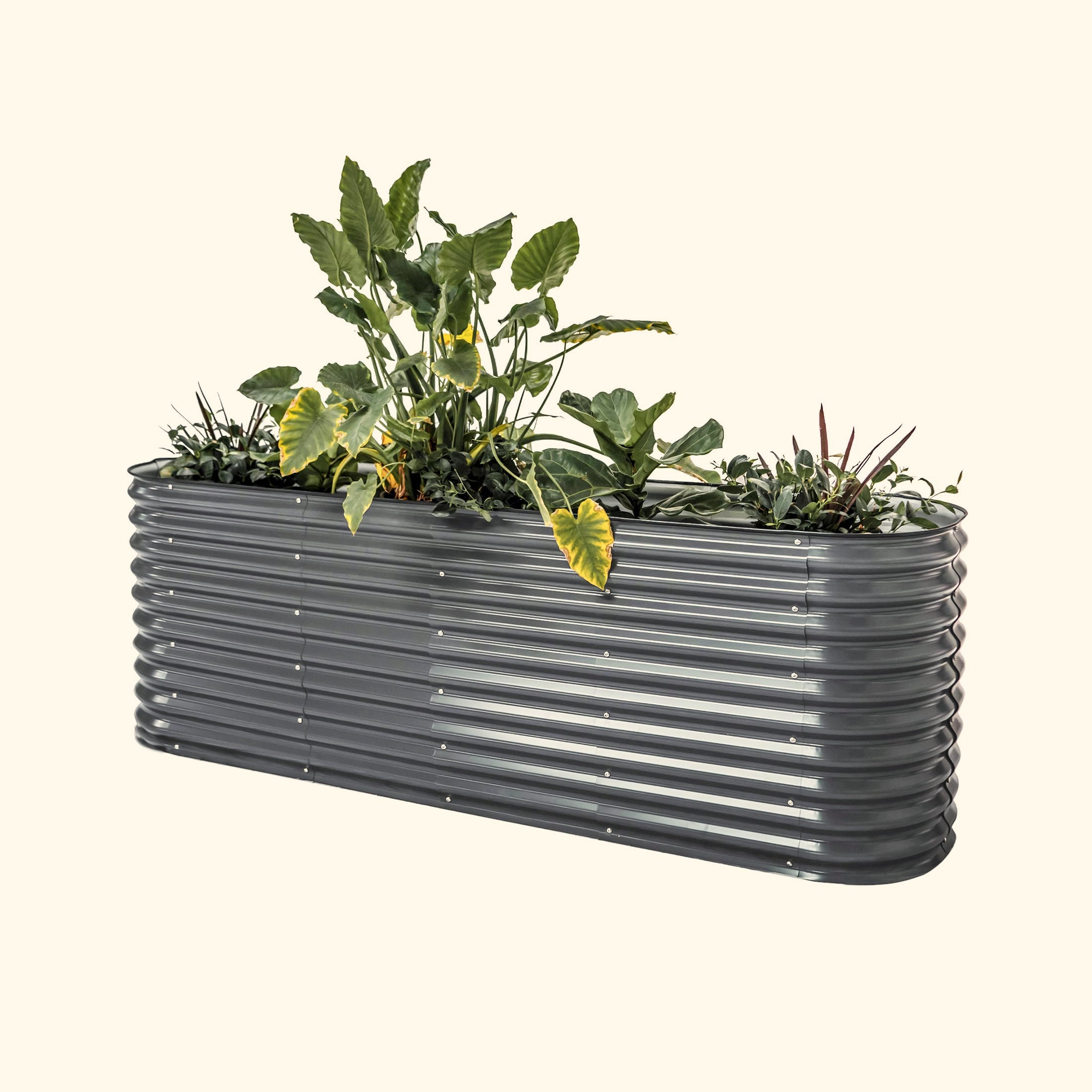 Modern Gray - 32" Extra Tall 9 In 1 Modular Metal Raised Garden Bed