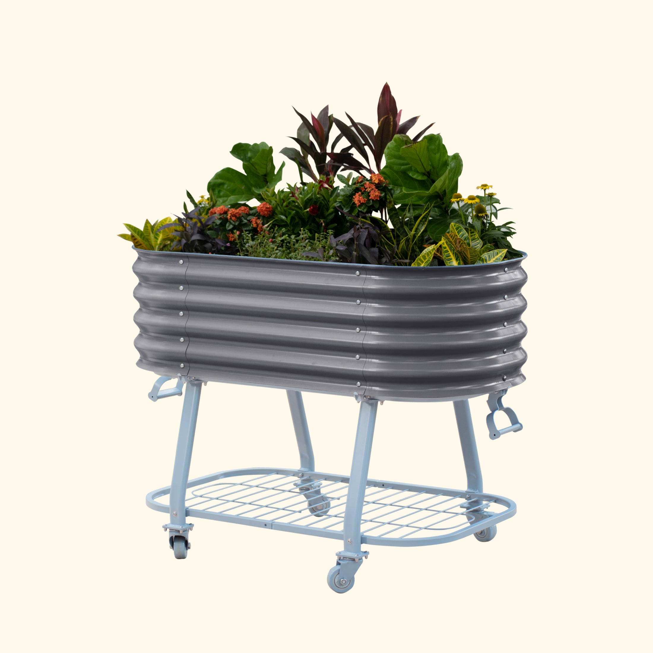 Elevated Garden bed gen2 modern gray 2x4