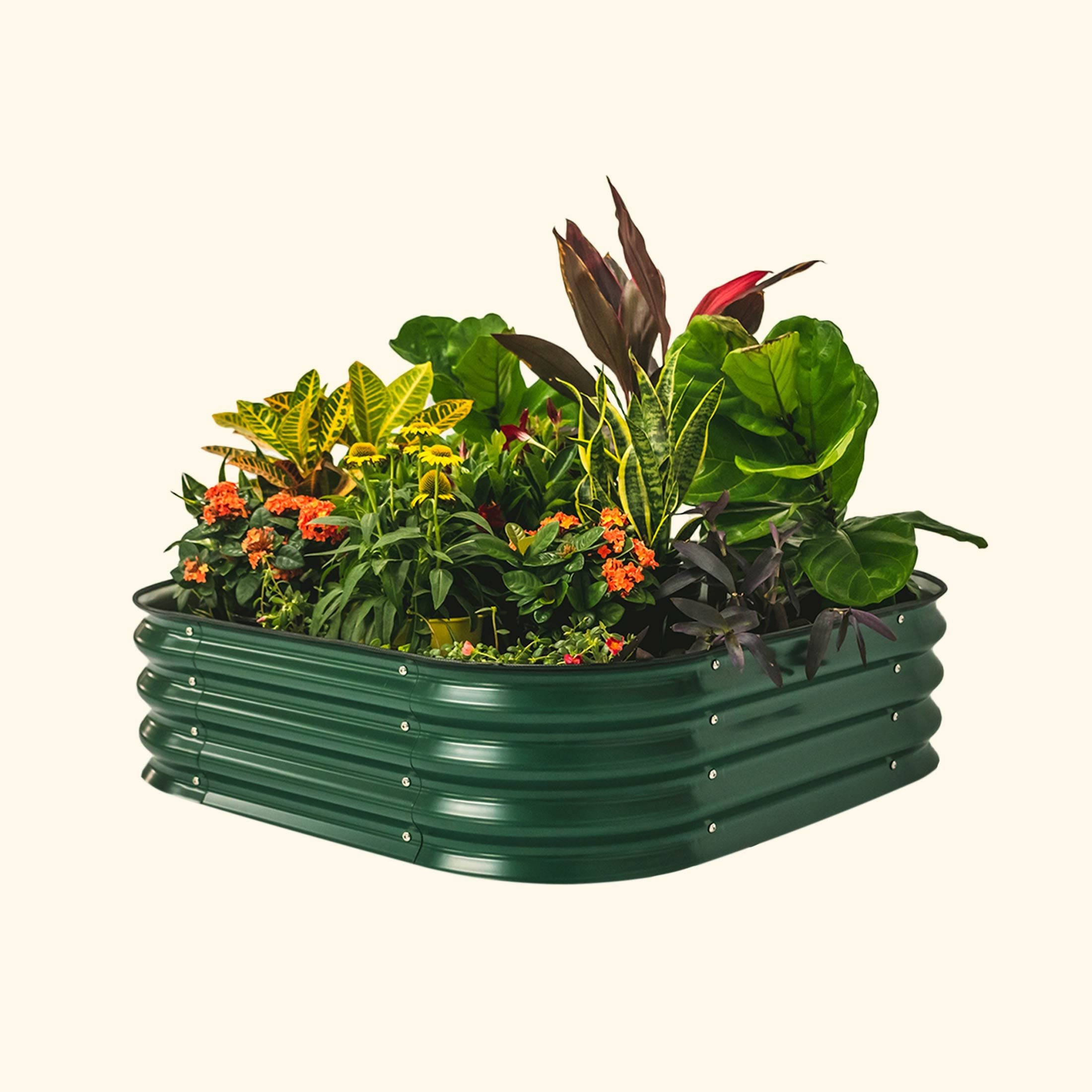 Vego Garden | 11" Tall 4 In 1 Modular Metal Raised Garden Bed Kit British Green