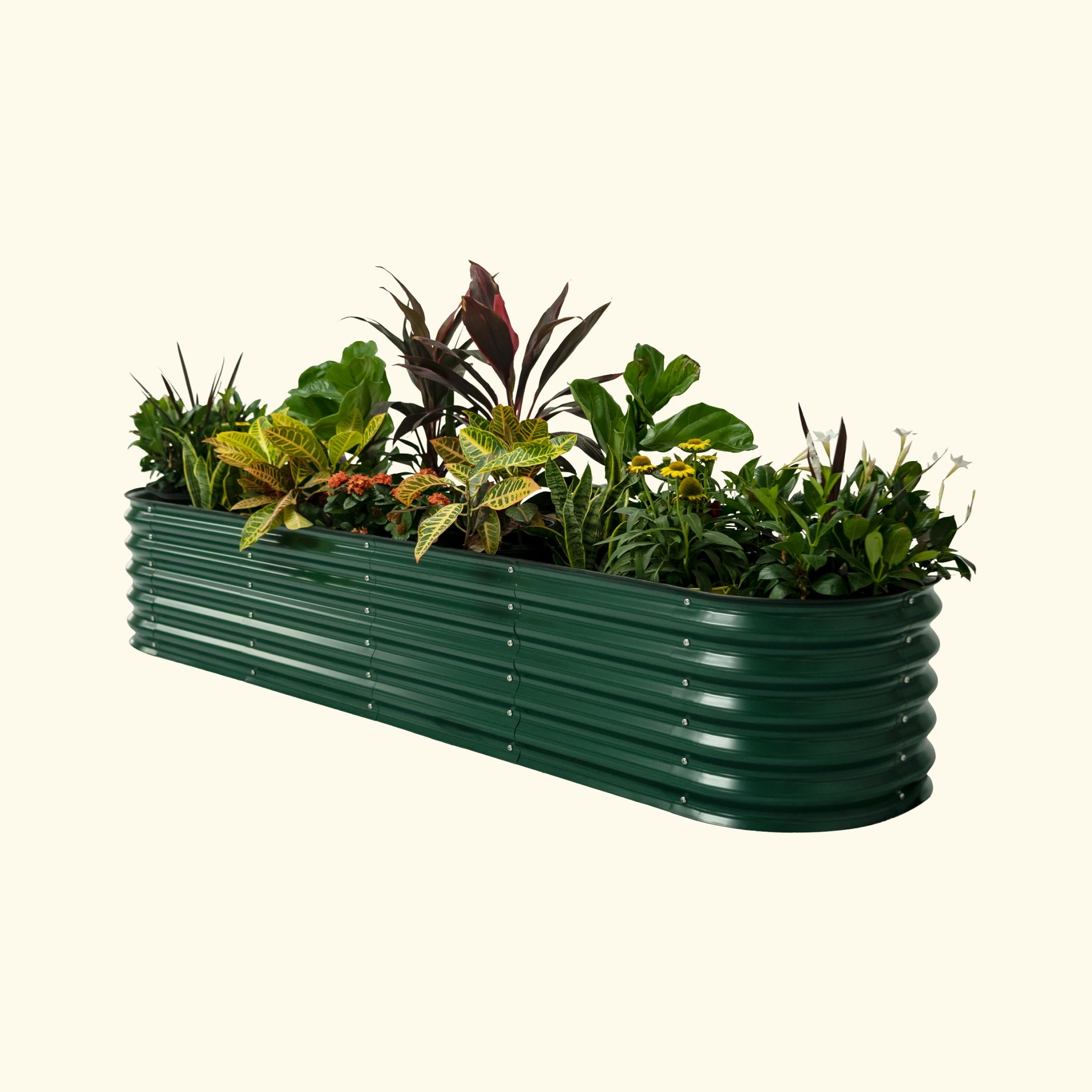 Vego Graden | 17" Tall 9 In 1 Modular Metal Raised Garden Bed Kit British Green