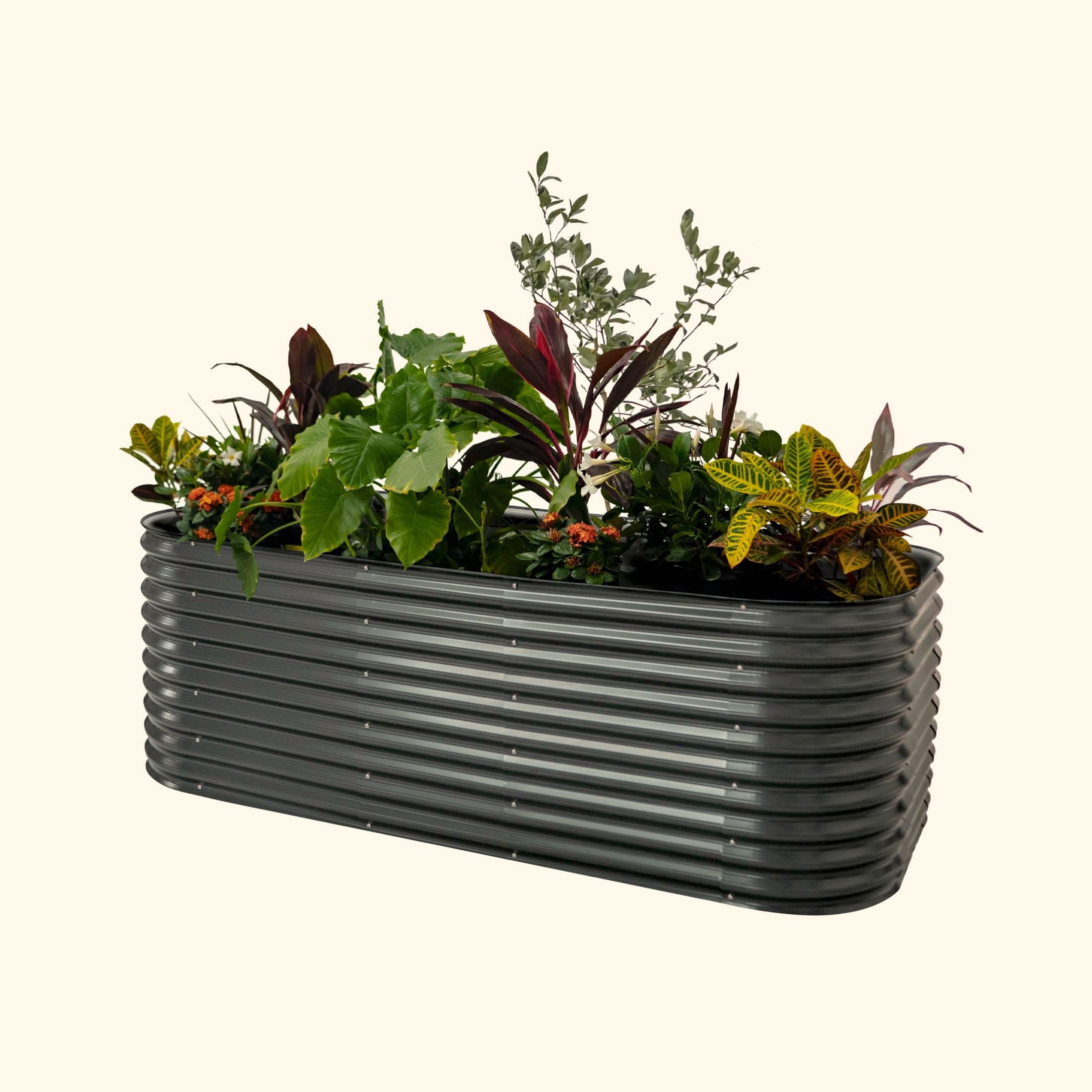 Vego Garden | 32" Extra Tall 10 In 1 Modular Metal Raised Garden Bed Kit | Modern Gray
