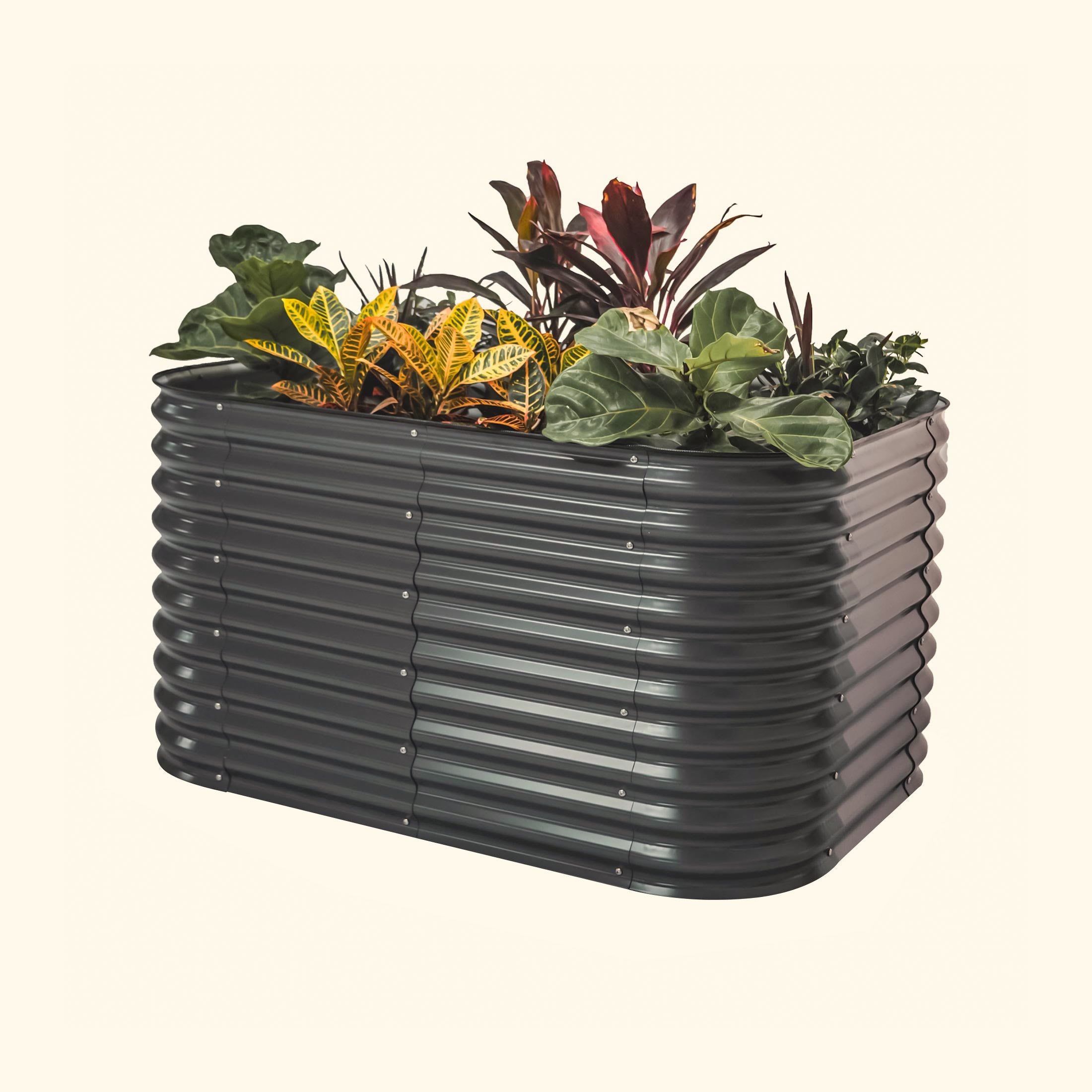 Vego Garden | 32" Extra Tall 6 In 1 Modular Metal Raised Garden Bed Kit | Modern Gray