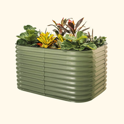 Vego Garden | 32" Extra Tall 6 In 1 Modular Metal Raised Garden Bed Kit | Olive Green